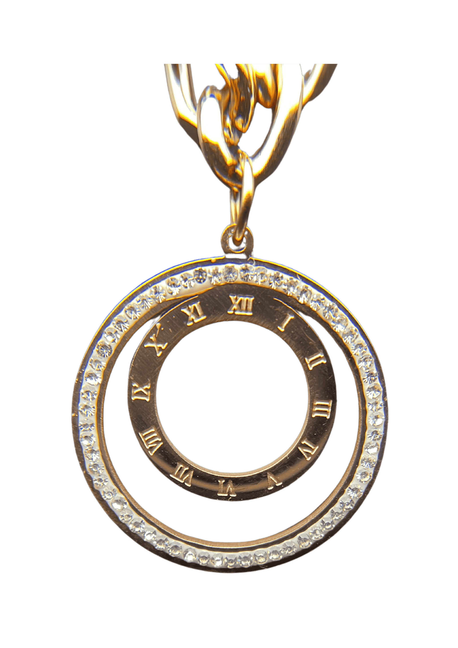 Roman Numeral Circle Pendant Necklace